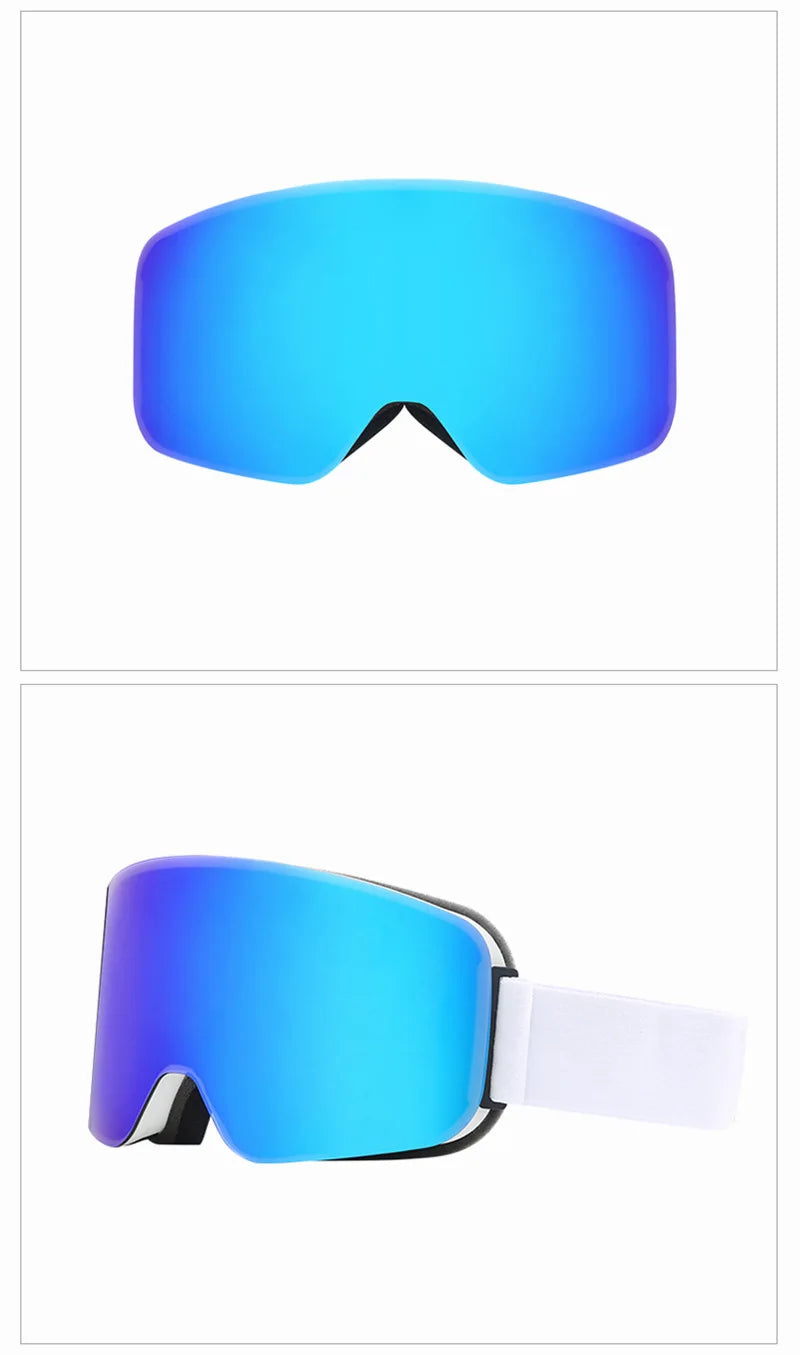 Adult Ski Snowboard Goggles Unisex Double Anti-Fog UV400 Cylindrical Lens Skiing Eyewear Mask Snow Protection over Glasses