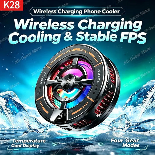 K28 Magnetic Semiconductor Phone Cooler with Wireless Fast Charger Cooling Radiator Gaming Accessorie for IPhone MagSafe Android