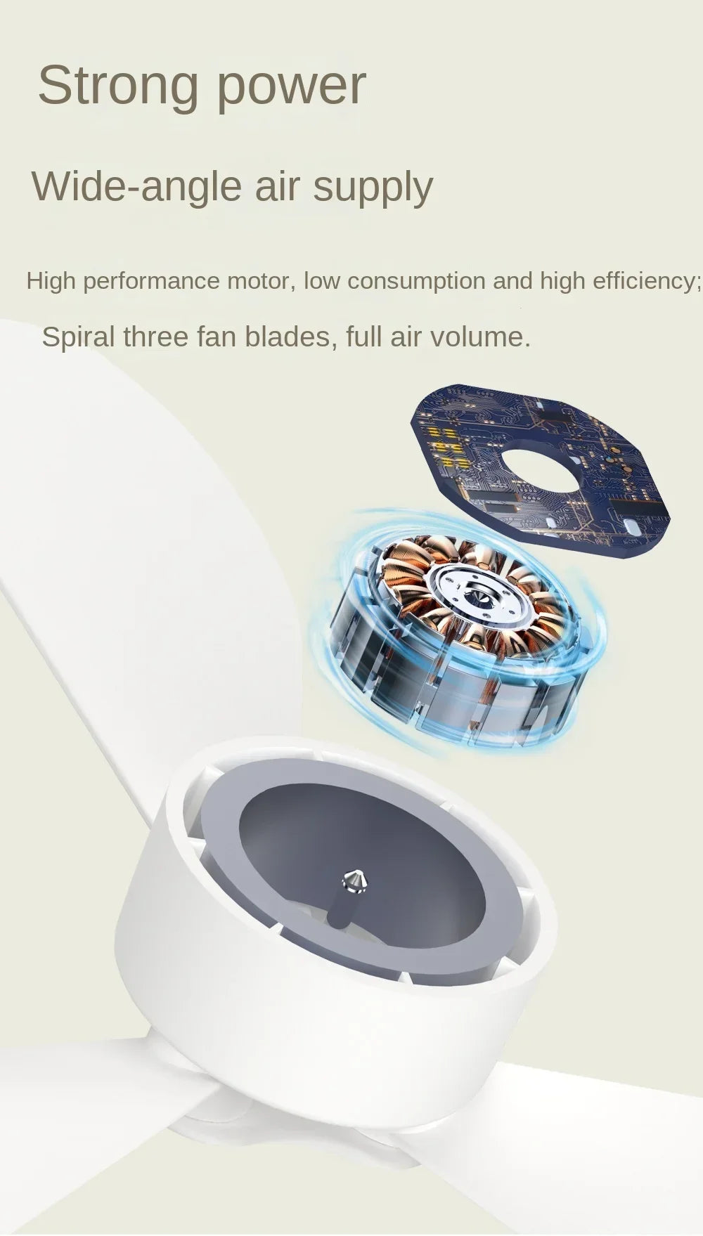 Portable Wireless mini Ceiling Fan Light USB Fan with Remote Control, Stand, Night Light, Home, Outdoor, Camping, New Year Gifts