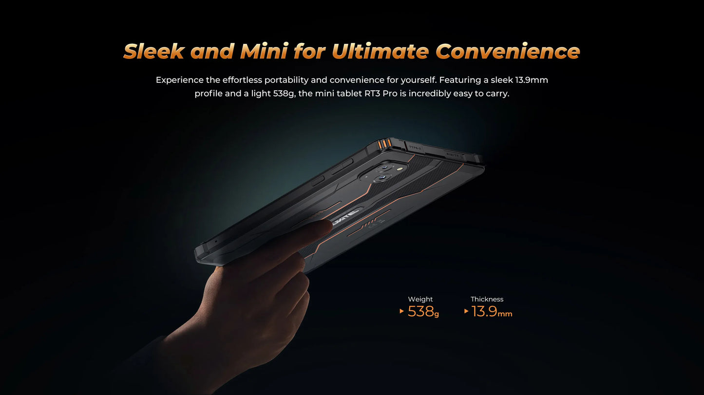 NEW OUKITEL RT3 PRO 4G Rugged Tablet 8 Inch HD Display 16(4+12)GB +128GB Waterproof Tablet Pad 5150mAh Android 14.0 Tablet PC