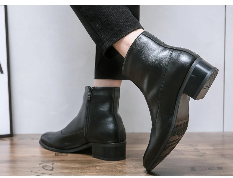 Boots Men Luxury Business Fashion Warm Leather Shoes Men Comfort Fashion Brand Chelsea Boots Gentlemen's Social Boots Men 38-46