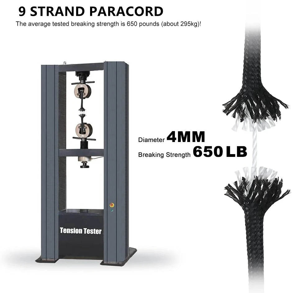 9 Core 650lb Paracord 30/50100m Dia.4mm Military Standard Parachute Rope Tent Accessories For Survival Bracelet DIY Making