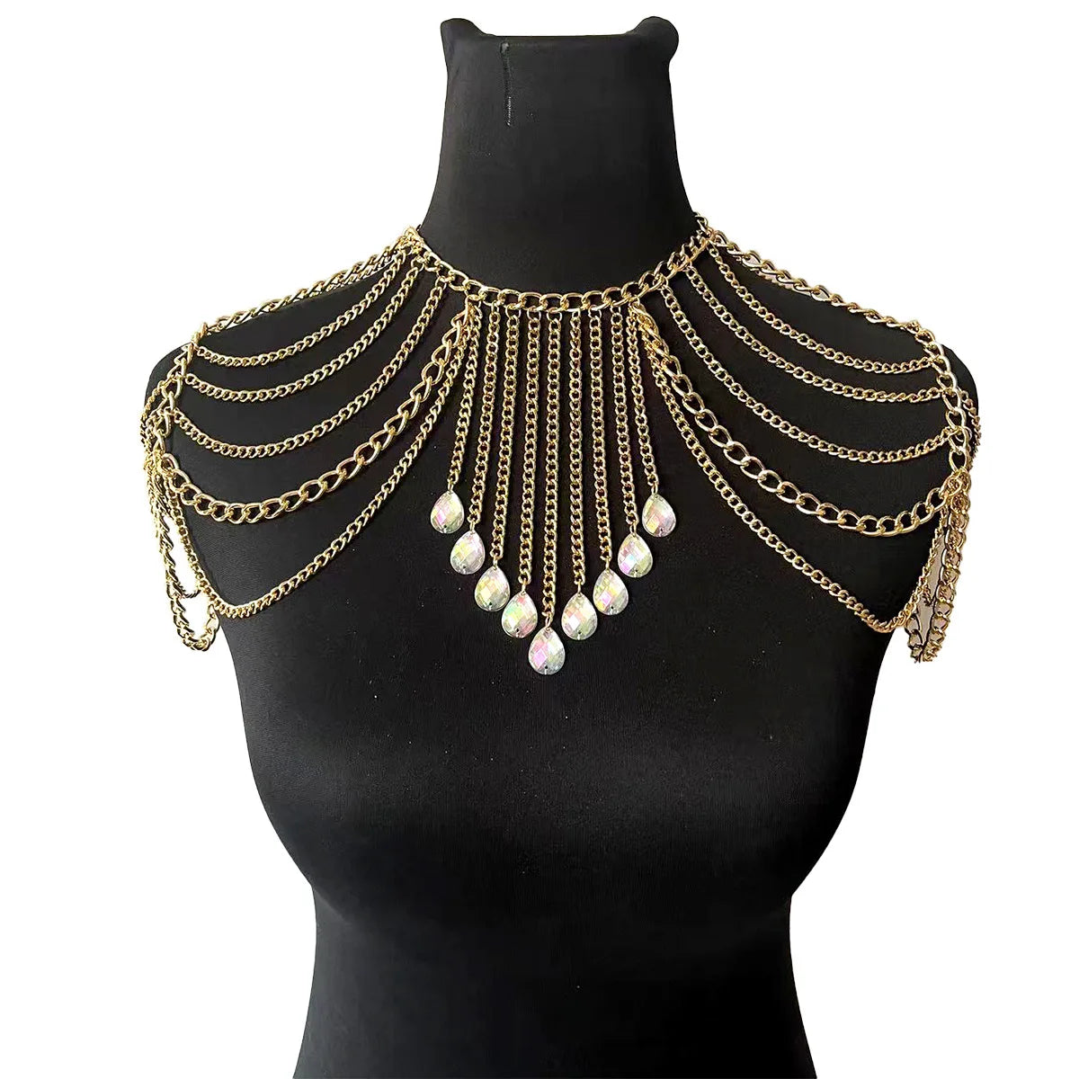 Shoulder Chains Metal Body Chain for Women Tassel Arm Chain  Jewelry For Costume Dresses Weddings Parties