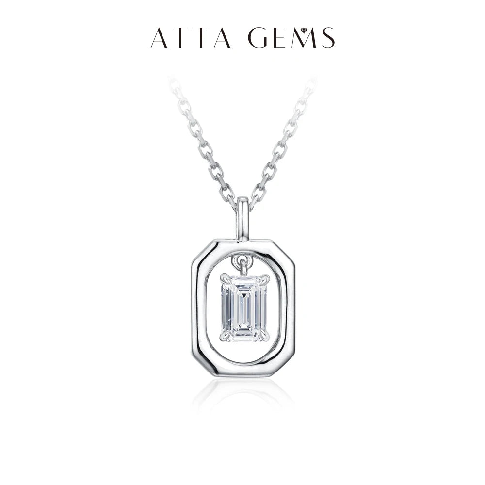 ATTAGEMS Top Quality Moissanite Diamond Necklace for Women Solid 10k 14k 18k Yellow Gold Penant Fine Jewelry Gifts Wholesale New