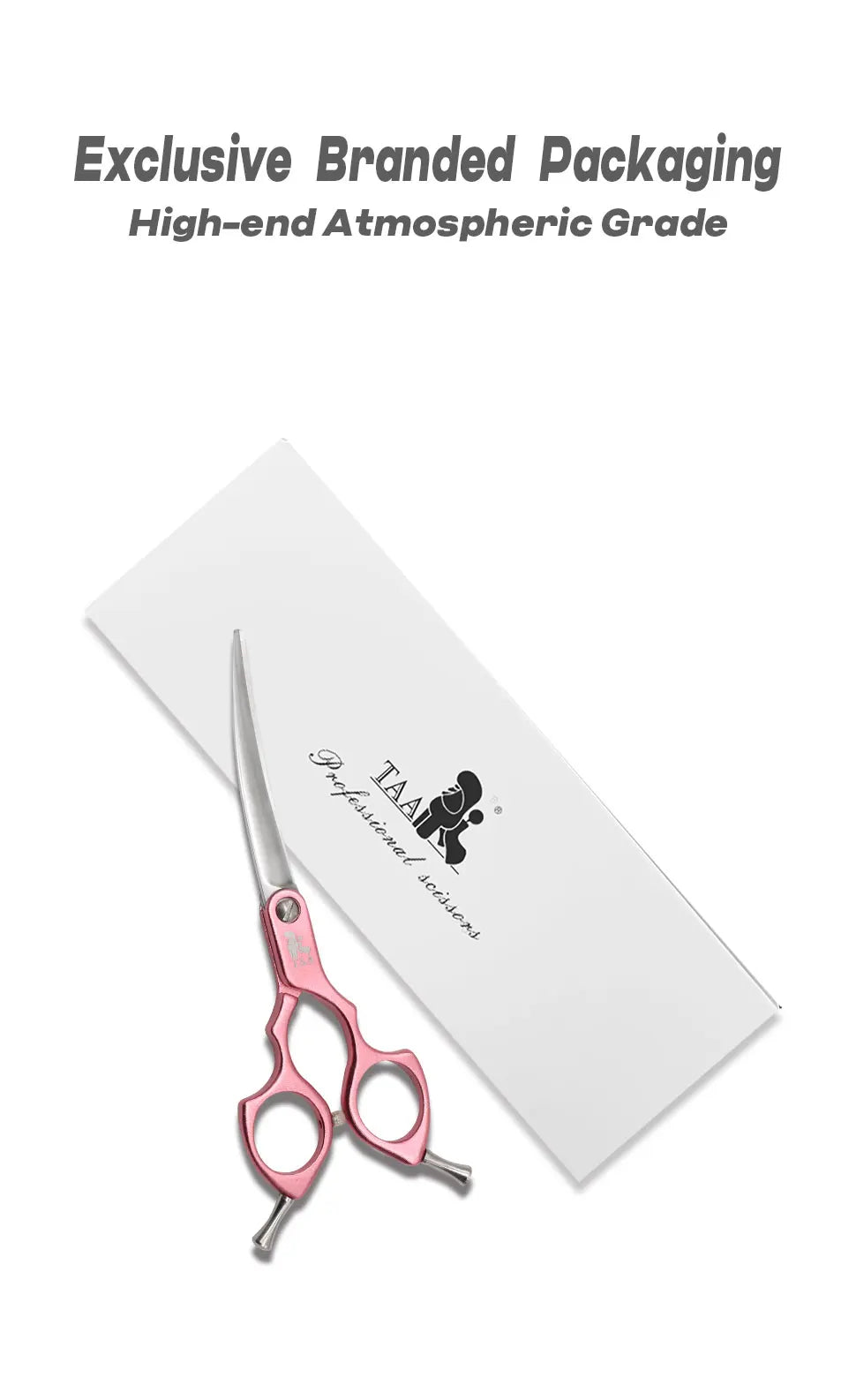 TAA Dog Scissors Professional Pet Grooming Scissors 6 Inch Curved Scissors for Dog Cat Grooming Shears Ultra-Light Cutter H-01