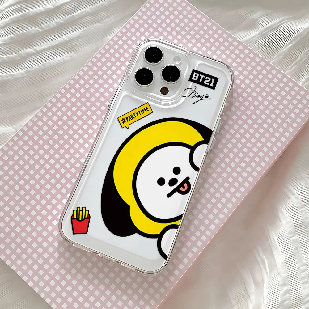 Cute Cartoon -Y-BT-21-Phone Case For iPhone 17 16e 16 15 14 13 12 11 Mini Air Pro Max X XR 7 8 Plus Transparent Soft Back Cover