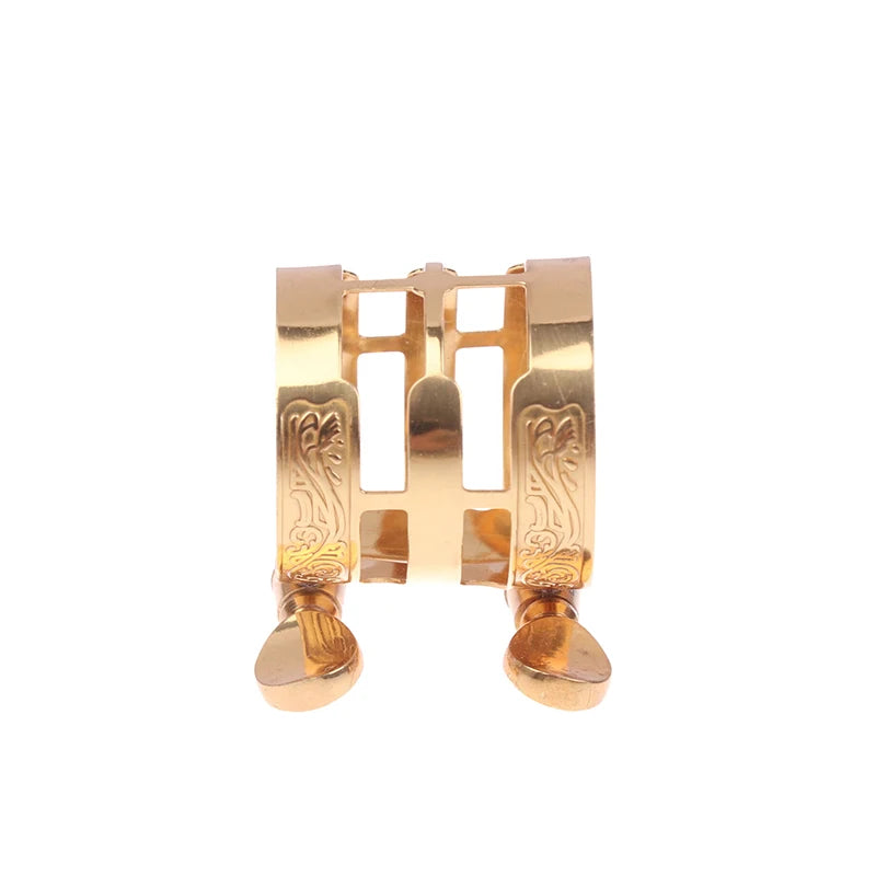 {QTG333} Double Screw Adjustment Saxophone Ligature Gold Color Copper Compact Durable For Alto Sax Saxophone Ligature Fastener