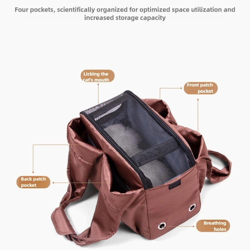 Portable Puppy Shoulder Bags Breathable Cat Carrier Bag Cats Transporter Bag Travel Pet Carrier for Cat Dog Pets HandbagBackpack