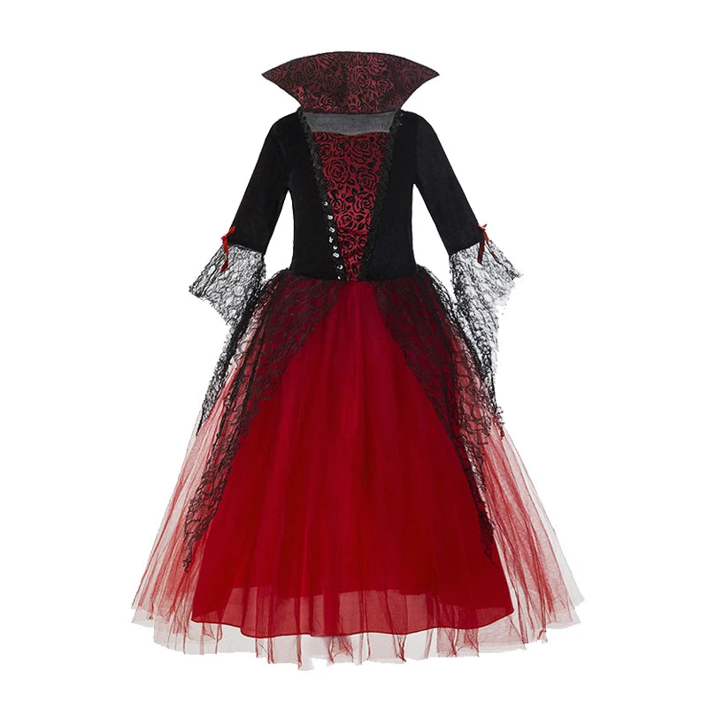 2-12T Halloween Costume for Kids Girls Purple Bat Dress Carnival Vampire Costume Witch Cosplay Clothes Carnival Party Gifts