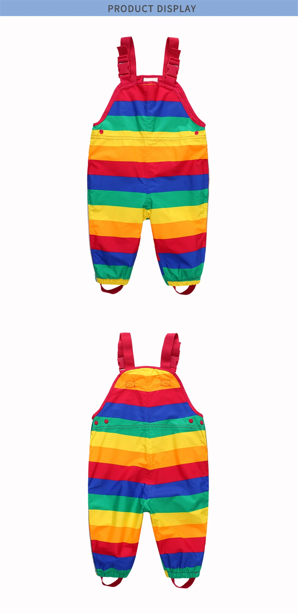 HONEYKING Kids Jumpsuit For Boys Toddler Outdoor Clothes Colorful Waterproof Rain Pants Baby Girl Overalls For Children