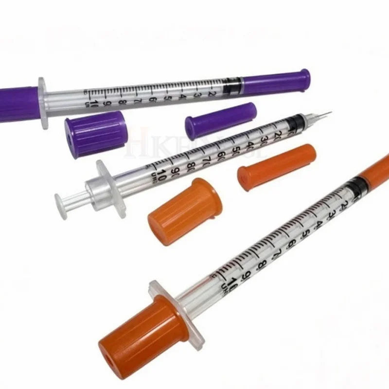 100Pcs 0.3ml/0.5ml/1ml Sterile Individually Syringe 29Gx13mm 31G 8mm 6mm needles for Pet Veterinary Lab Industrial Dispensing