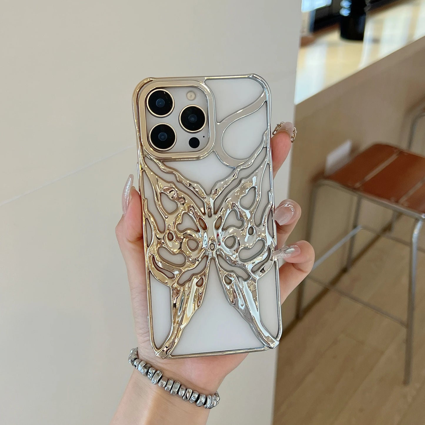 Plating Butterfly Hollow Out Gradient Color Soft Phone Case for iPhone 11 12 13 14 15 16 Pro Max Heat Dissipation Cooling Cover