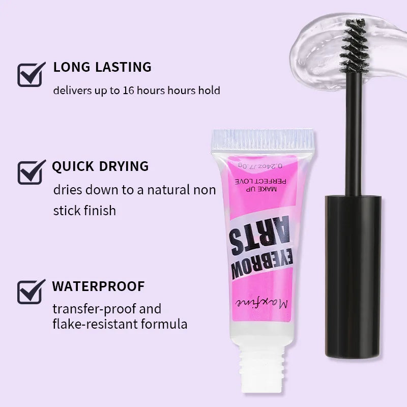 Transparent Hose Eyebrow Glue Waterproof Quick Drying Shaping Long Lasting And Non Smudging  Non Shedding Eyebrow Makeup