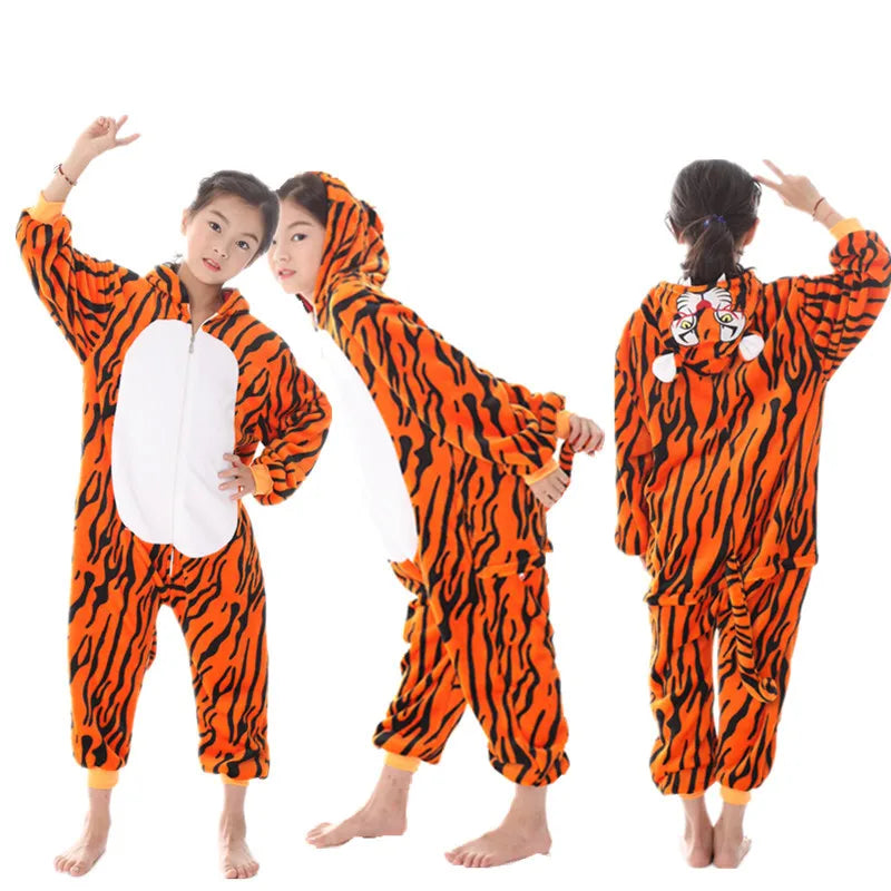 2024 Kigurumi Cat Onesie Kids Unicorn Pajamas For Children Animal Cartoon Blanket Sleepers Baby Costume Winter Boy Girl Jumspuit