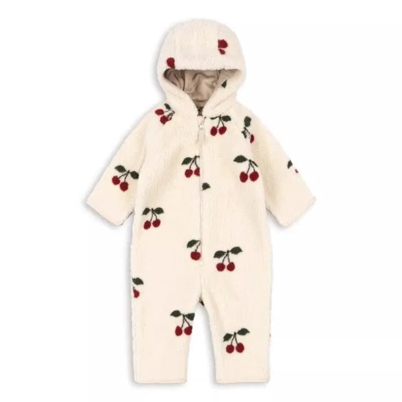 Baby Boy Girl Lamb Wool Hooded Jumpsuit Infant Toddler Child Warm Outfit Long Sleeve Spring Autumn Winter Baby Clothes 0-2Y