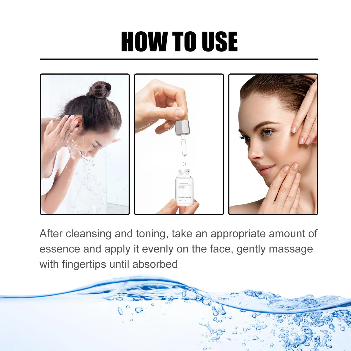 Nicotinamide Whitening Serum Lighten Acne Marks Shrinking Pores Improve Roughness Skin Brightening Moisturizing Facial Essence