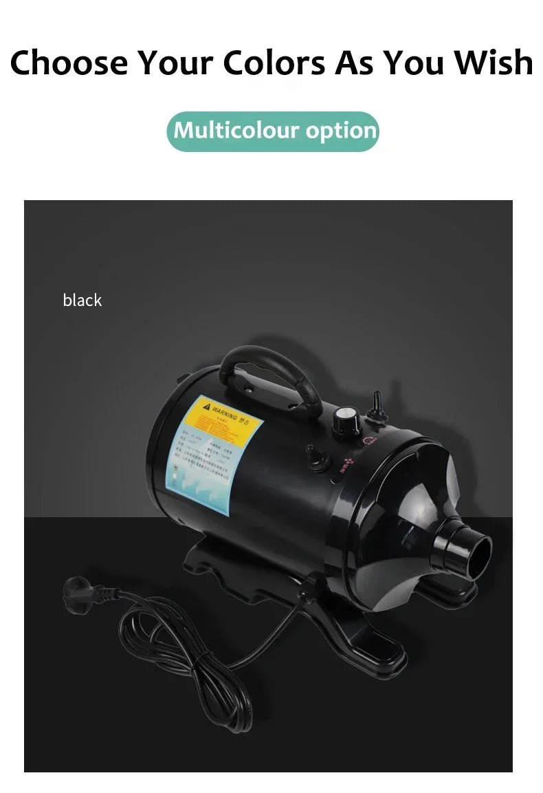 2800W High-power Dogs Hair Dryer Cat Grooming Water Blower Motor Warm Wind Adjustable Blow-Dryer Professional Drier Pet Supplies