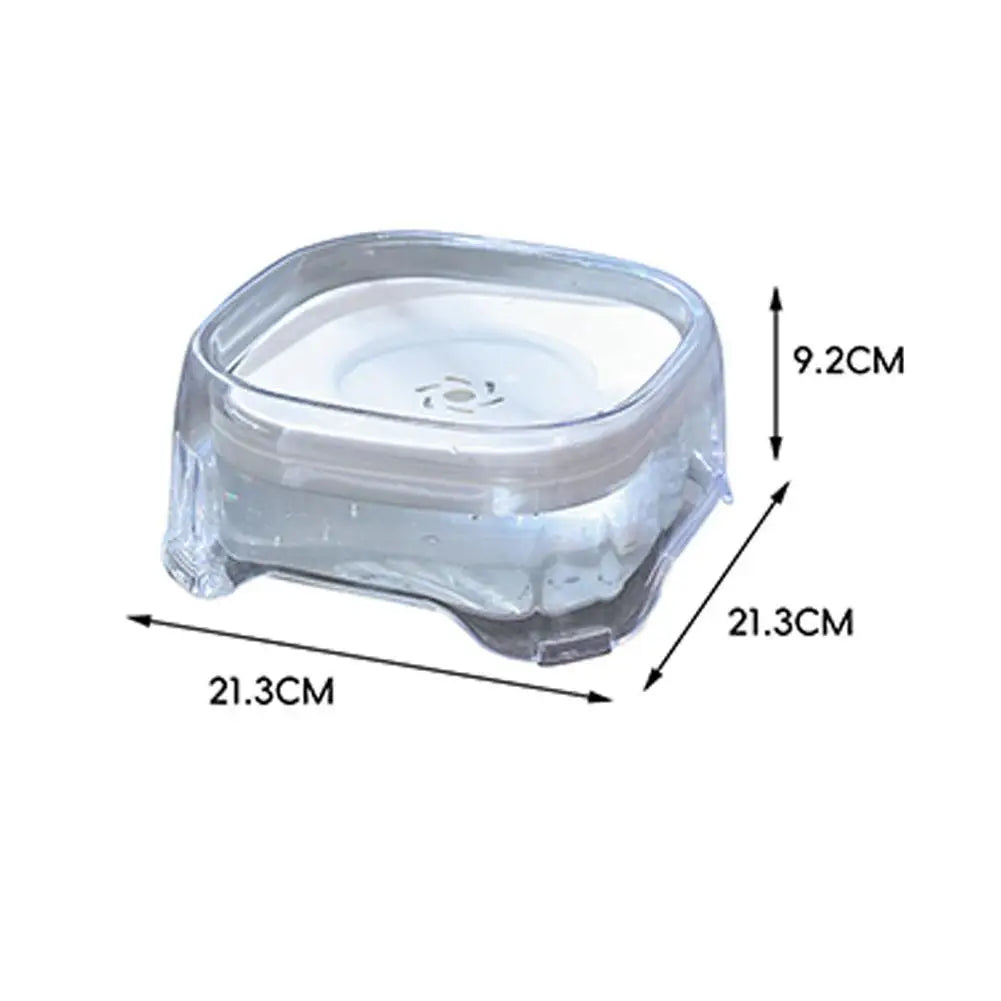 2L Anti-Spill Cat Dog Bowl Water Drinker Feeder Transparent Floating Pet Dogs Water Dispenser Keep Water Clean & Pets' Chin Dry