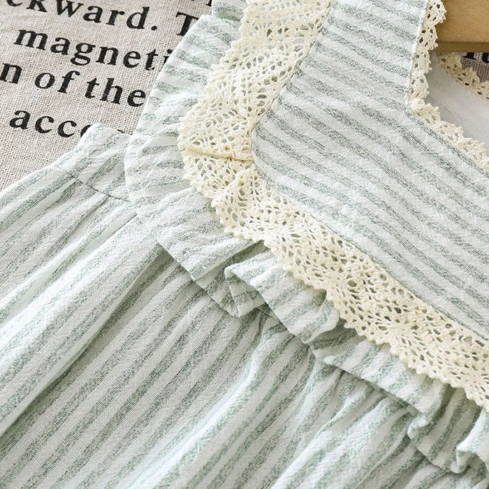 2025 New Summer Toddler Baby Girls Jumpsuit Short Sleeved Cotton Stripe Newborn Baby Girls Romper 0-24M Baby Girls Clothing