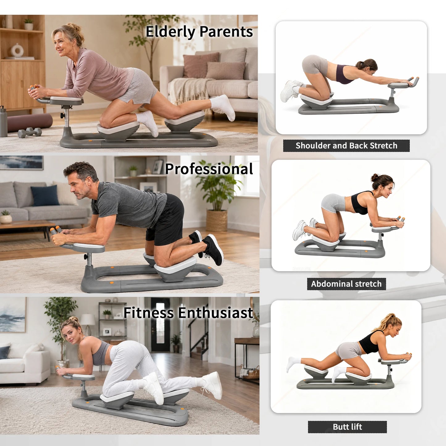 Flexihome ABS Home Training Back Stretching Crawling Machine Waist Workout Fitness Portable Lightweight