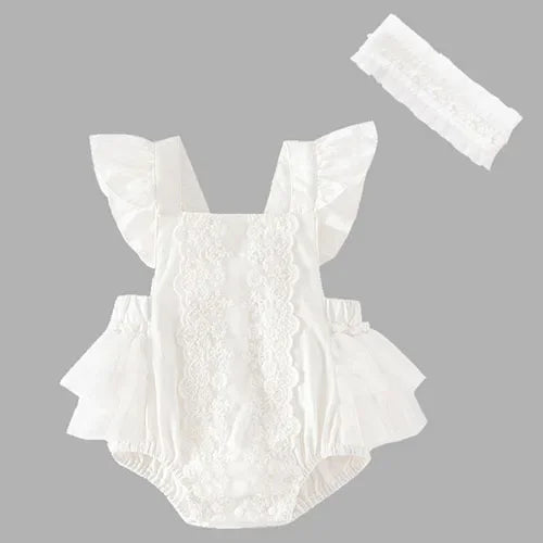 2025 New Summer Toddler Baby Girls Jumpsuit Flying Sleeve Cotton Flower Print Newborn Baby Girls Romper 0-24M Baby Clothing