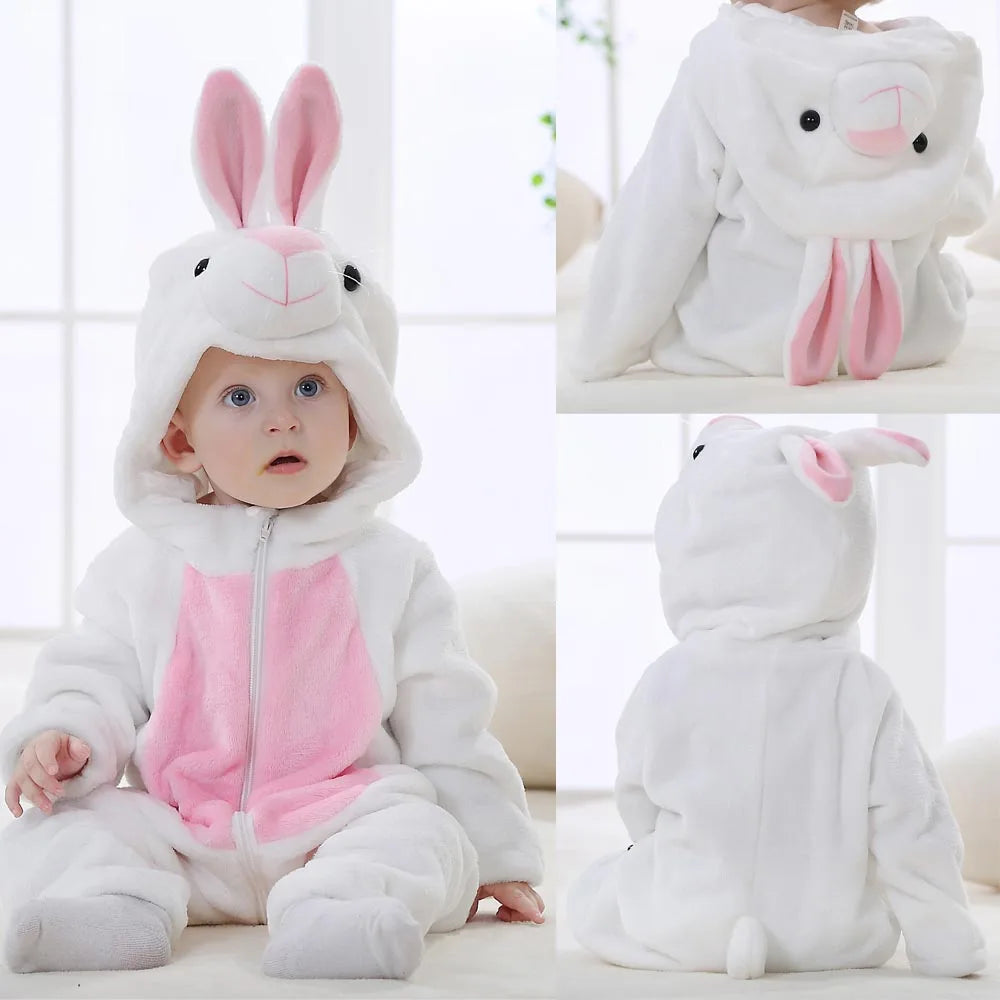 Autumn Winter Cartoon Style Winter Long Sleeve Baby Boys Girls Rompers Toddler Kids Playsuit Jumpsuits Baby Clothes Child Onesie