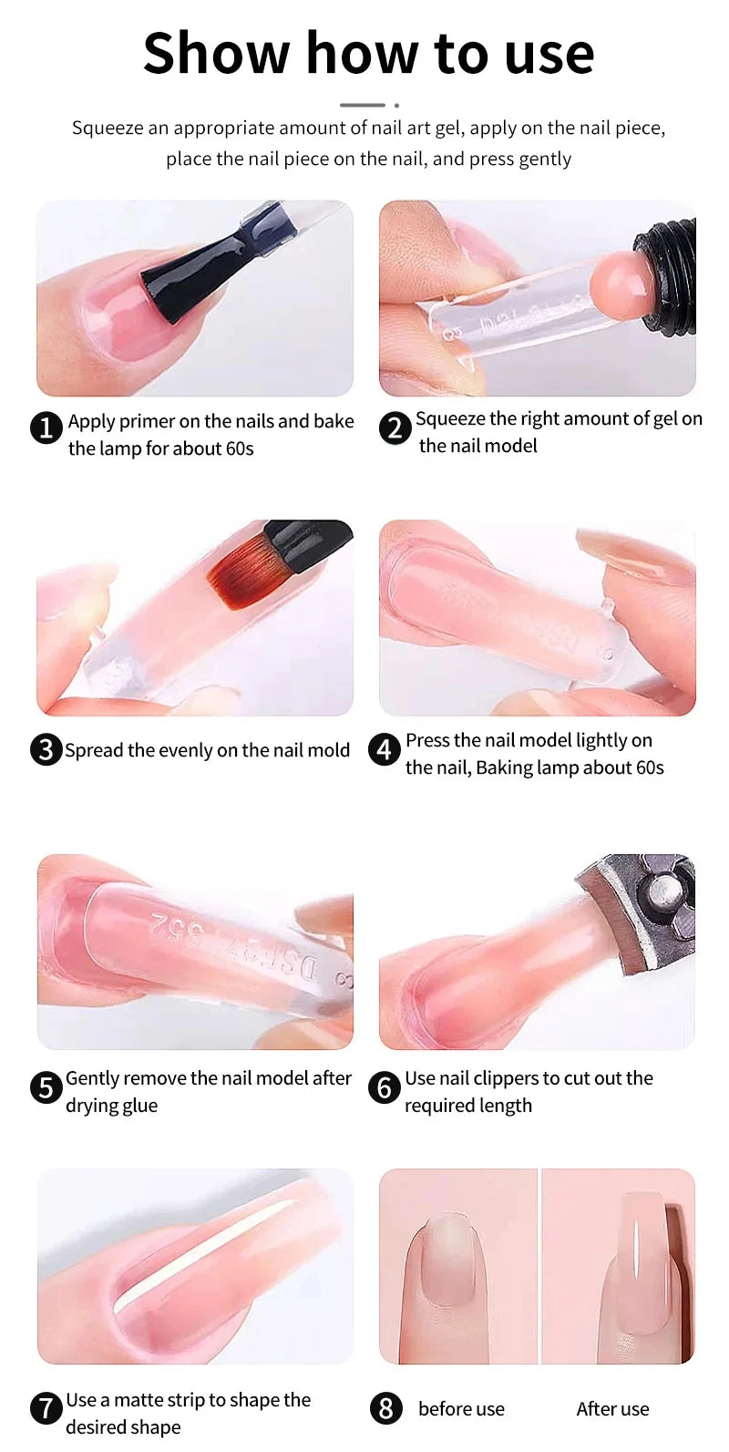 Gel Nail Polish Set With UV Nail Lamp Poly Extension Nail Gel Kit Semi Permanent Gel Varnish Set Professional Nail Art Tools Kit