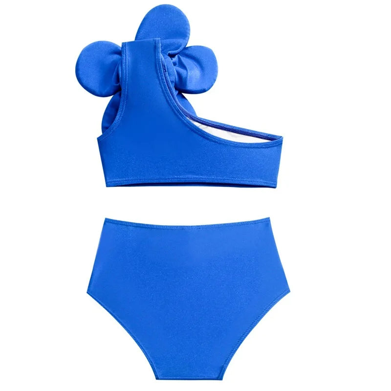 Baby Bikini Girls Sleeveless Swimsuit Set Cute Flowers Fashion Swimwear Summer New Children Beach Sunny Beachwear Suit 3-12 Year