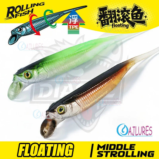Competition Edition Floating TPE Soft Bait 2.5" 3" Midosto Wacky Rig Lure Rolling Action for High-Pressure Fishing for Bass Pike