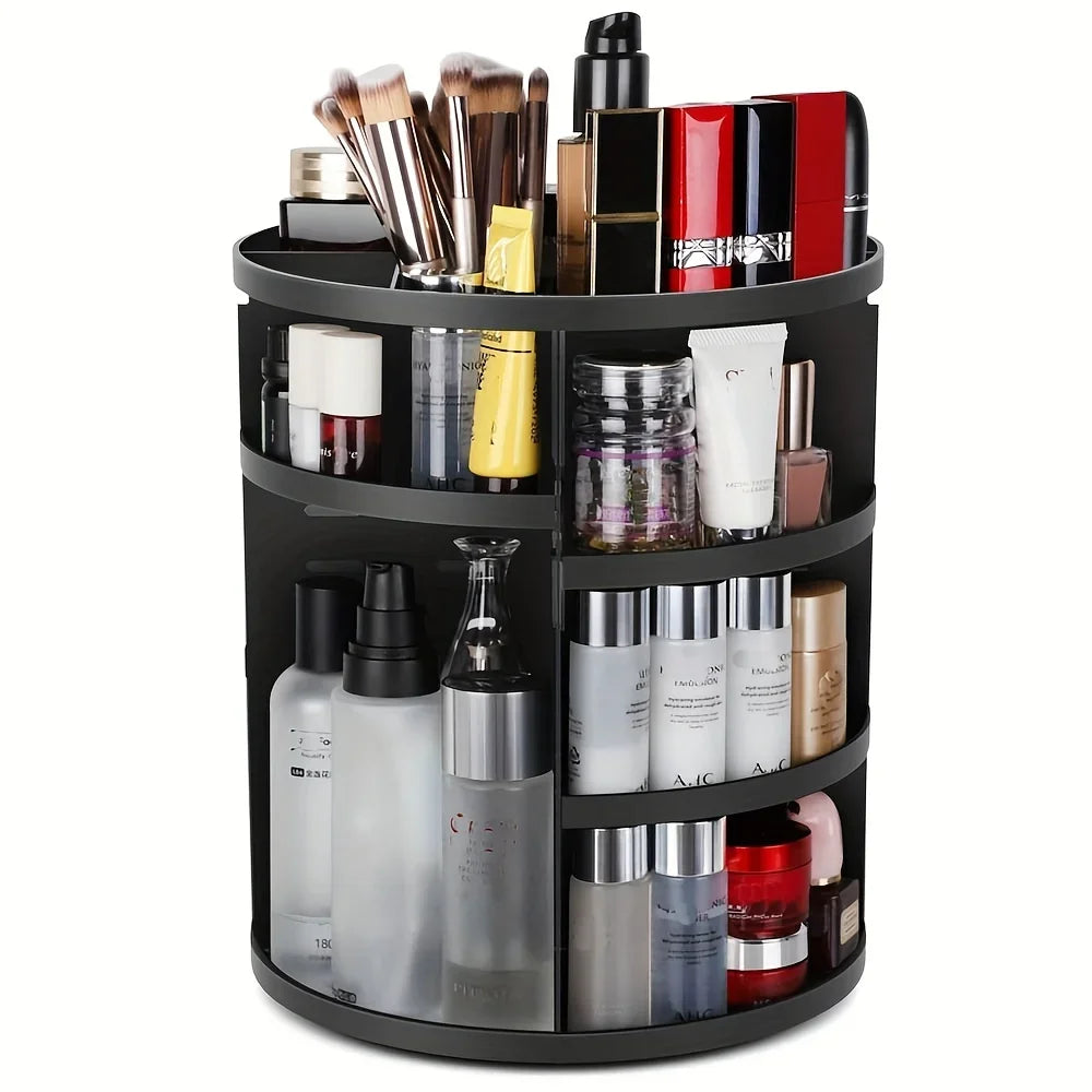 360° Rotating Cosmetic Storage Box Transparent Multi-Layer Organizer Suitable for Lipsticks,Makeup Brushes,and Skincare Products