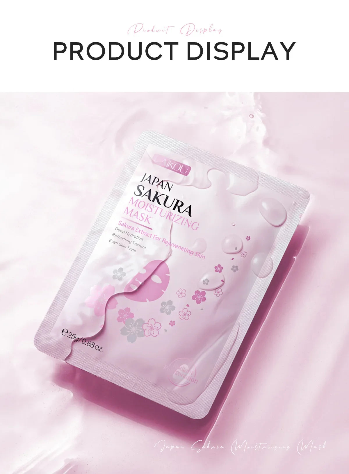 Laikou Sakura Hydrating Facial Mask Sheet Masks for Face Hydrating Shrinking Pores Moisturizing Face Masks Skin Care Cosmetics