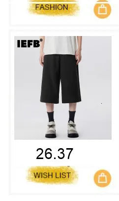 IEFB Workwear Men's Denim Shorts Multi Pocket Wide Leg Baggy Fit Casual Summer Streetwear Casual Cargo Jeans 9X2957