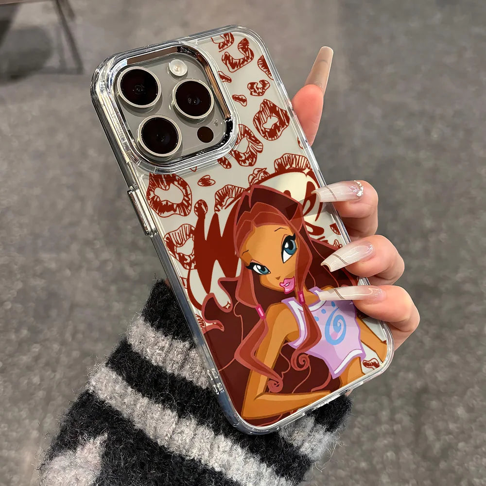 W-Winx C-Club Phone Case for IPhone 17 16e 16 15 14 13 12 11 Mini Pro Max X XR XSMAX 8 7 Air Plus Transparent Soft Cover