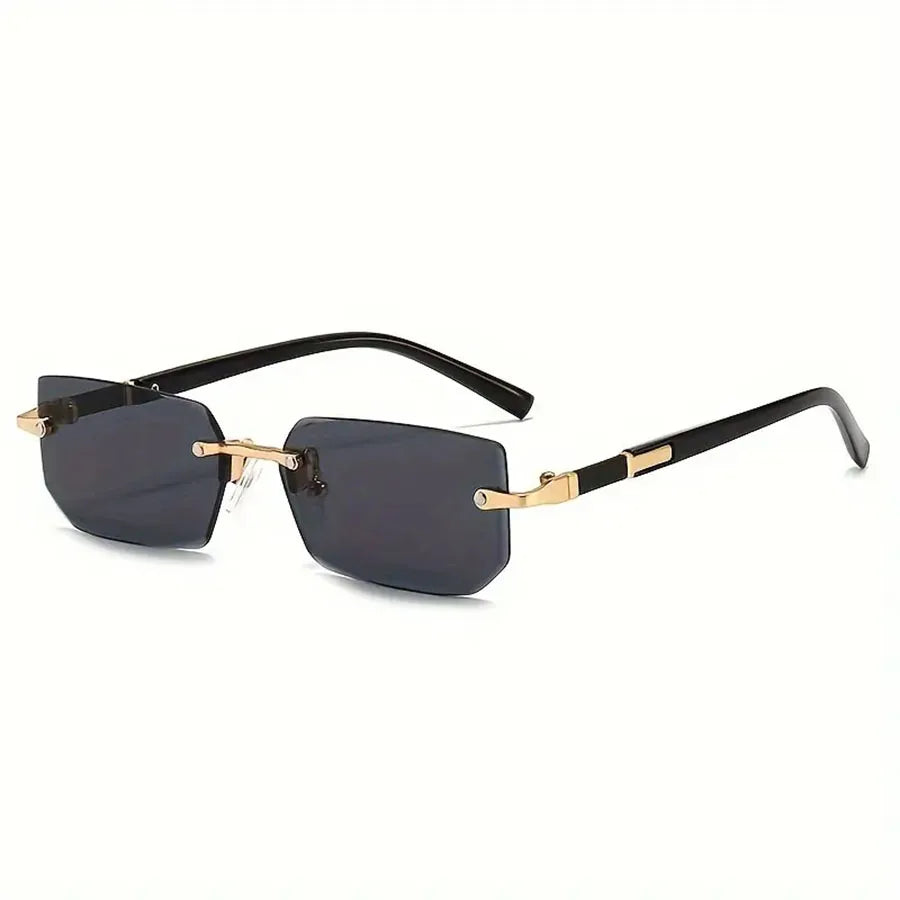 Rimless Sunglasses Rectangle Fashion Popular Women Men Shades Small Square Sun Glasses For Female male Traveling Oculos