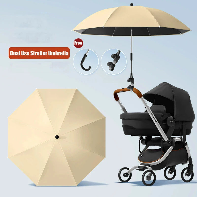 Clip-on Universal Baby Parasol 85cm Diameter 2 in 1 Baby Stroller Umbrella For Sun Shade Rain-proof Baby Stroller Accessories