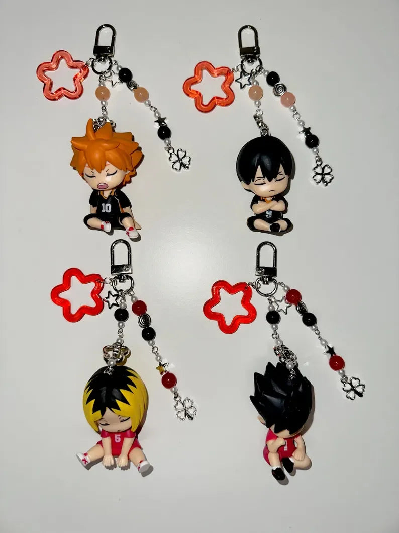 Handmade volleyball anime character inspired keychains  backpack charms