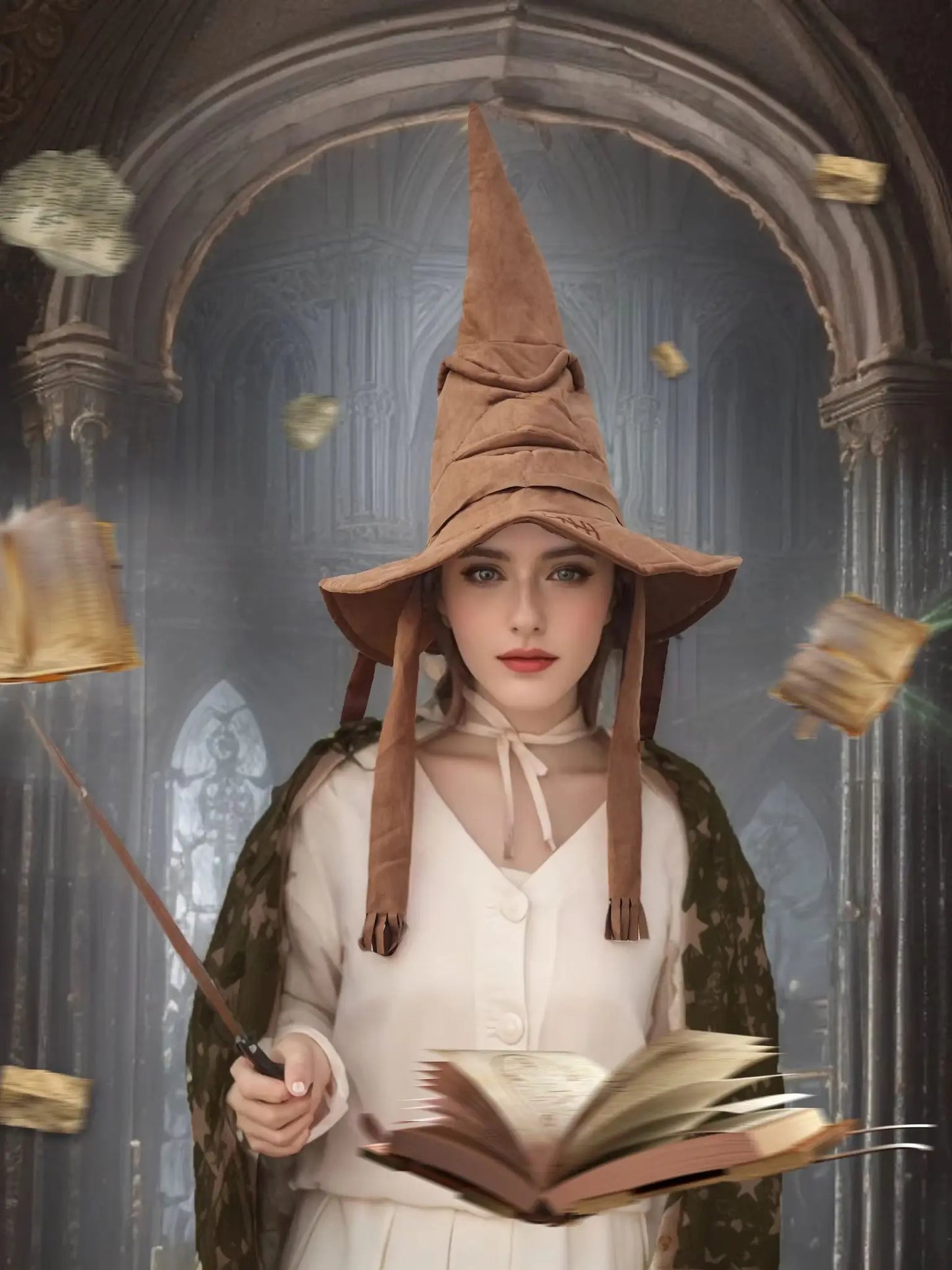 Halloween Witch Hat Cosplay Costume Hat Props Anime Game Film and Television Surrounding Branch School Magic Tree Hat