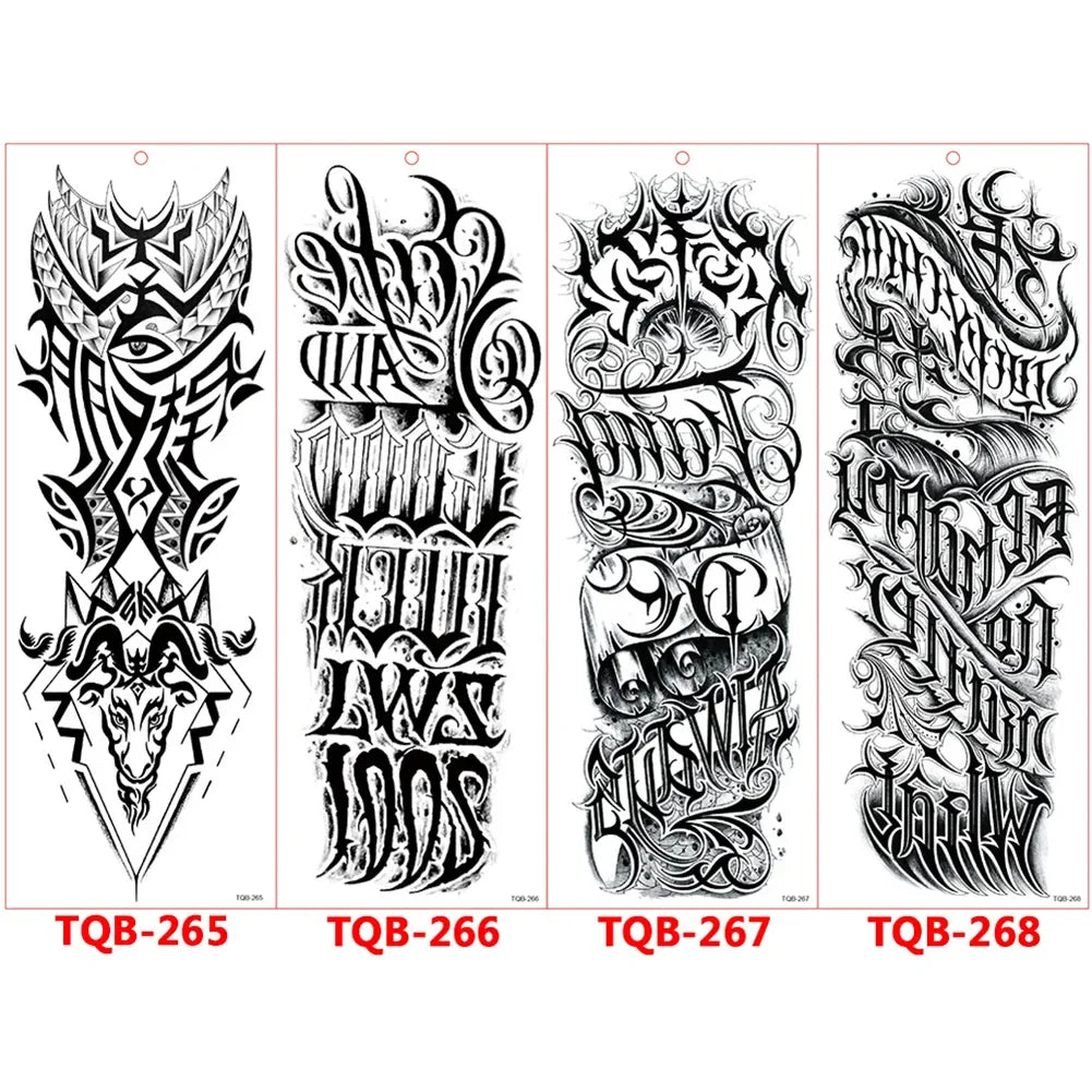 Full-arm Tattoo Stickers With The Crown Of The Virgin Of Jesus And Lion Waterproof Tattoo Stickers