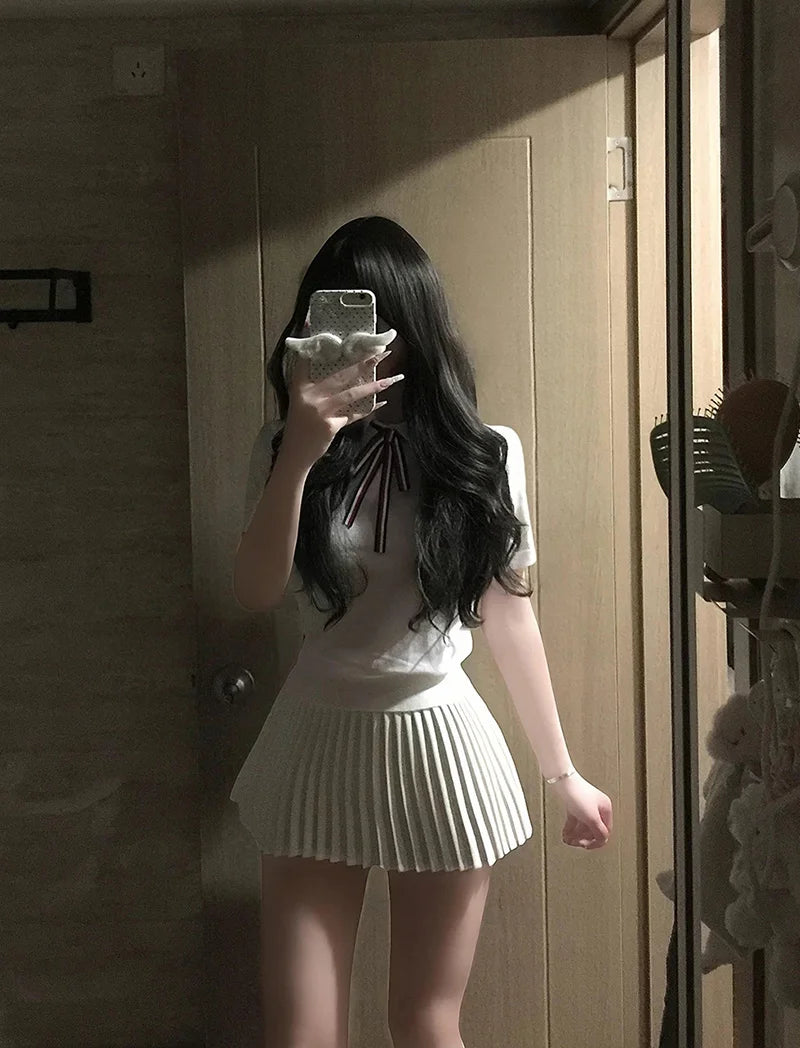 BIVIGAOS Summer Fashion High Waist Sport Short Skirt Women Youthful Cute Mini Skirt Safety Shorts Accordion Pleated Tennis Skirt