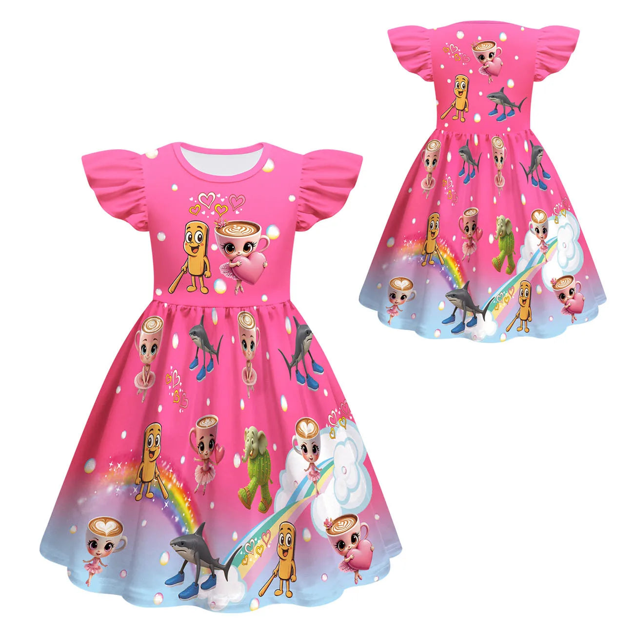 New Ballerina Cappuccina Cosplay Girls Dress+Bag Halloween Party Italian Brainrot Animals  Tung Tung Tung Sahur Costume Kids