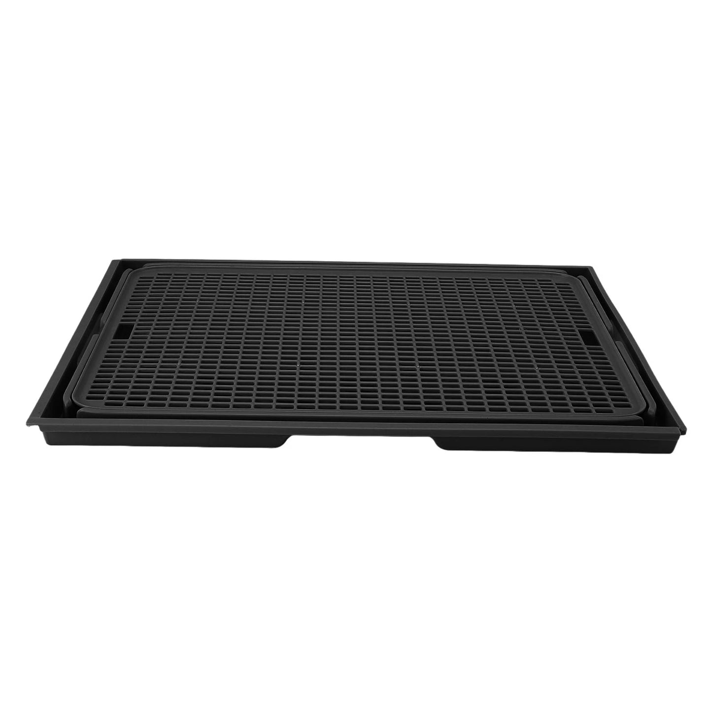Cat Litter Mat Plastic Double Layer Washable Cat Litter Box Anti Slip Bottom 41x28cm Spacious Cat Litter Catcher Mat