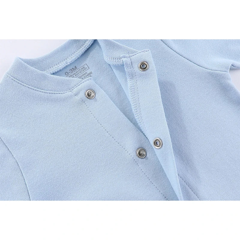 Kiddiezoom 7 Colors Solid Unisex Newborn Baby Girl Clothes Rompers+Burp Cloth+Bib+Hats+Gloves 100%cotton Soft Baby Clothing Sets