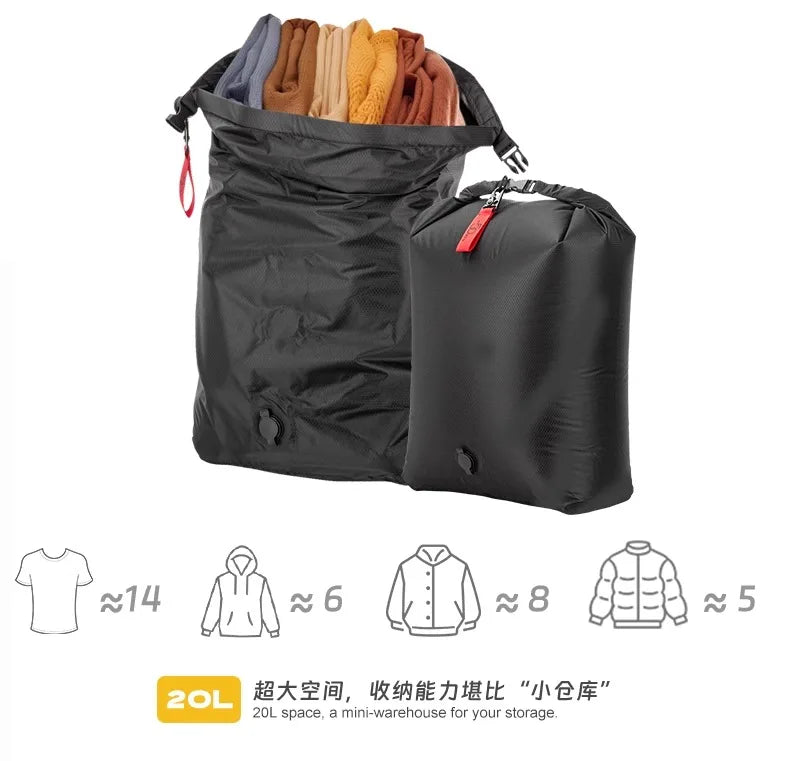 Glamping Vacuum Compression Bag No Pump Required Waterproof Gear Organizer for Sleeping Bag Down Jacket Vanlife Space Saver