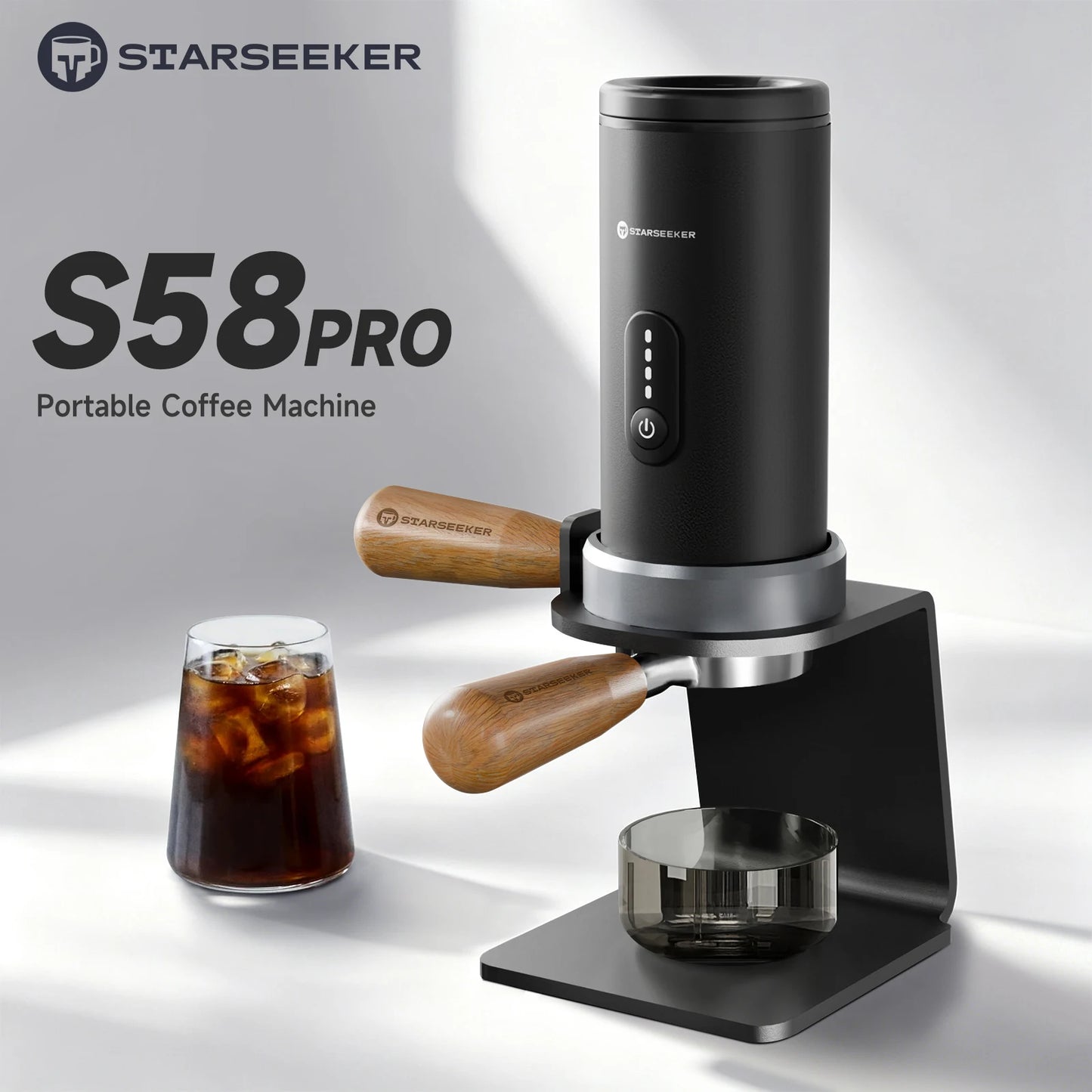 STARSEEKER S58/S58Pro Portable Espresso Coffee Maker Wireless Heating Coffee Machine Bottomless Handle Bottomless Extraction