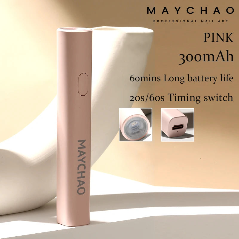 MAYCHAO 1PC Mini LED Light New Nail Dryer Machine For All Gel Nails Flashlight Portability Nail Lamp Nail Art Tools