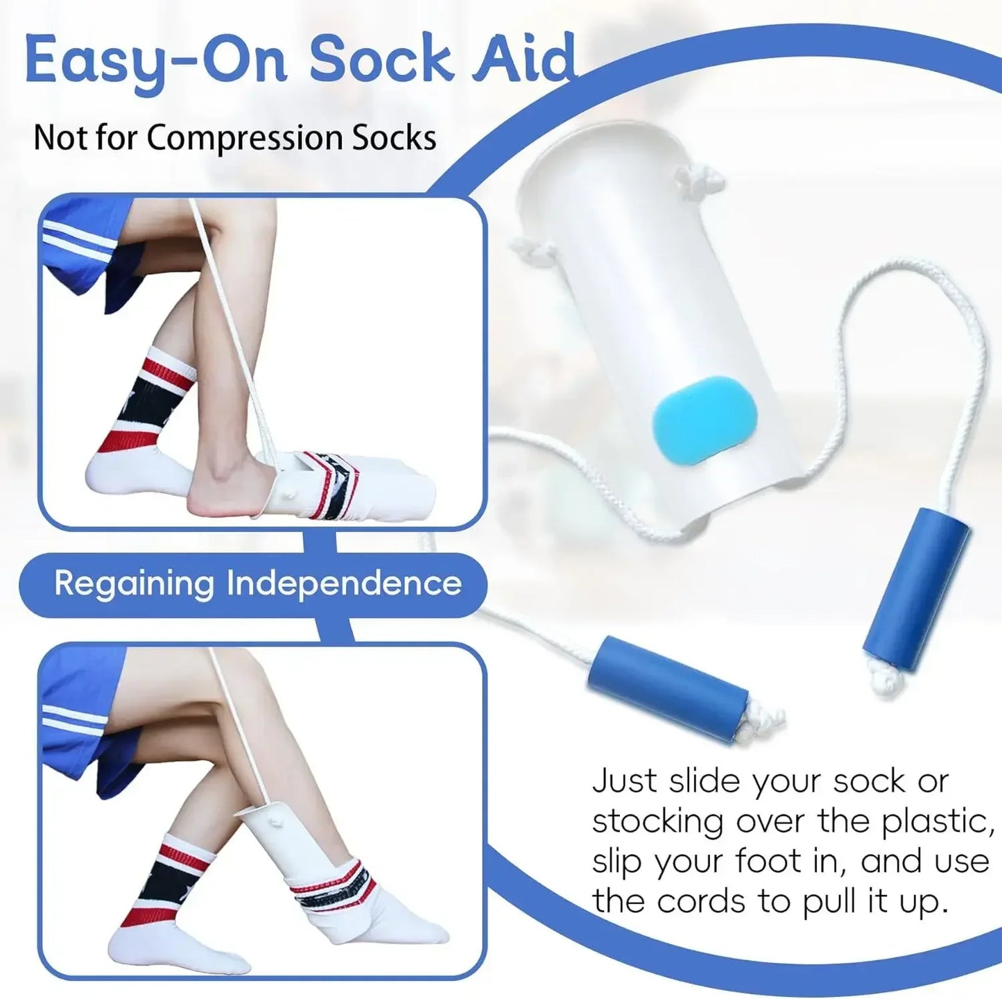 Portable Sock Aid Helper No Bending Stocking Puller Easy Wear Sock Wearing Assist Tool