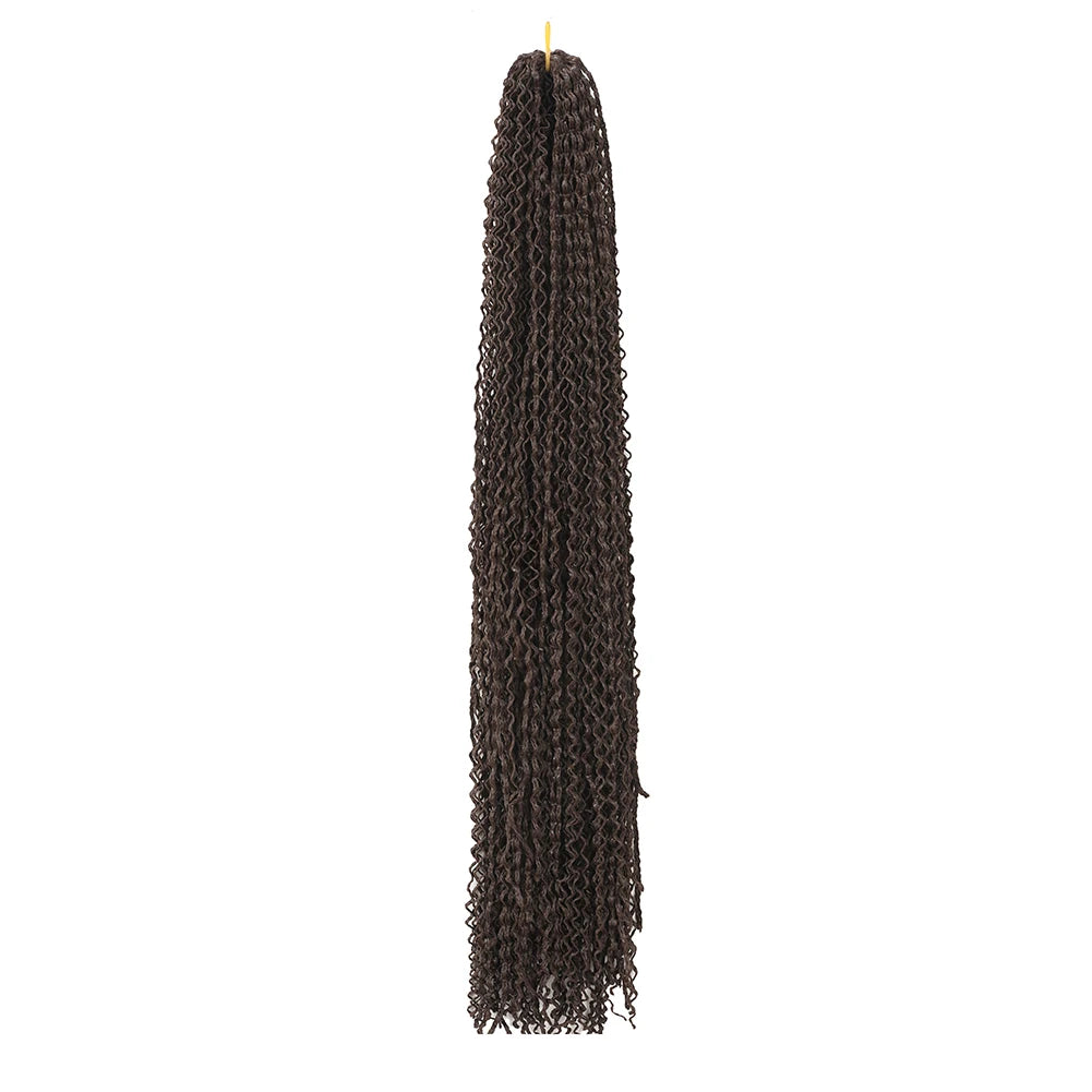 3X Pre-Looped Curly Synthetic Zizi Braids Thin Small Box Braid Crochet Twisted Hair Synthetic Kanekalon Braiding Hair Exten