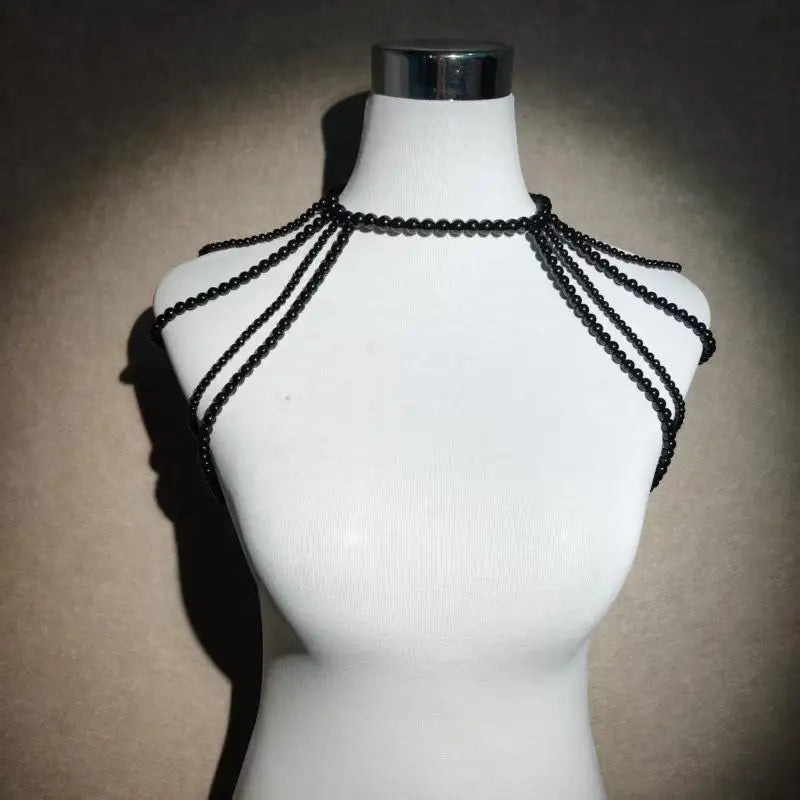 Bridal Tassel Imitation Pearl Shoulder Chain Necklace Elegant Cheongsam Dress Shawl Wedding Jewelry Accessories Gift For Women