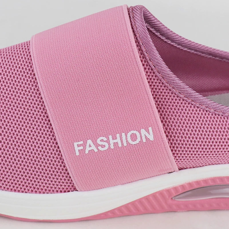 Cushion Slip-On Women Walking Shoes Orthopedic Diabetic Ladies Platform Mules Mesh Lightweight Slippers Wedge Female Sneaker