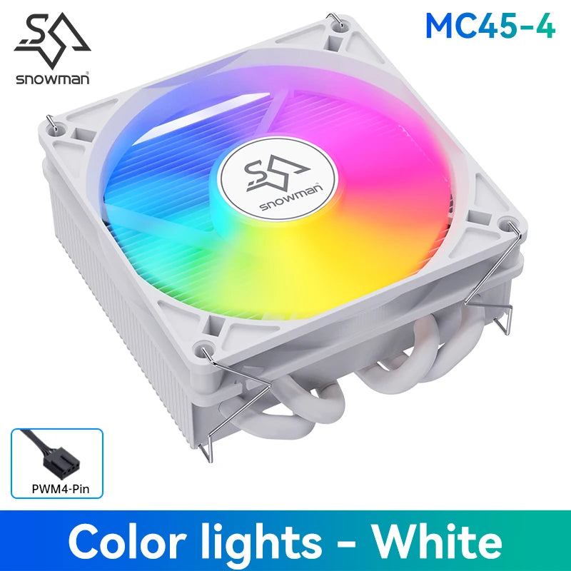SNOWMAN MC45-4 ITX CPU Cooler Air 4 heat pipes cooling PC heat sink ARGB Fans PWM Intel LGA1851 1700 1200 1151 X99 2011 AM5 AM4
